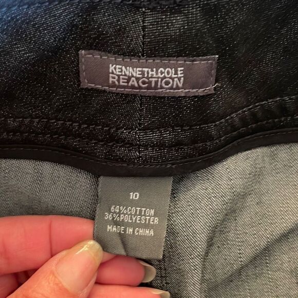 Kenneth Cole Reaction Womens Straight Leg Jeans Denim Pocket Blue/BlackSize‎ 10 - Picture 7 of 10
